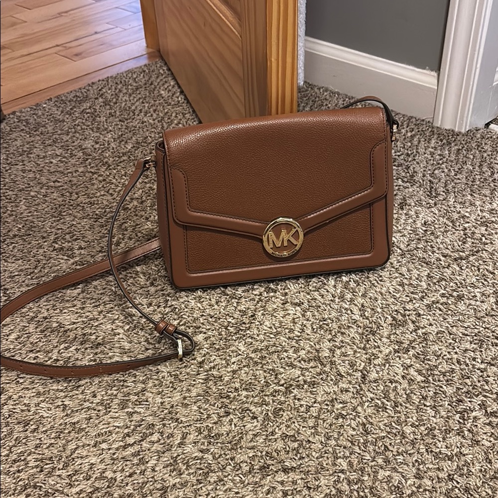 BRAND NEW Michael Kors Brown Leather Crossbody Bag